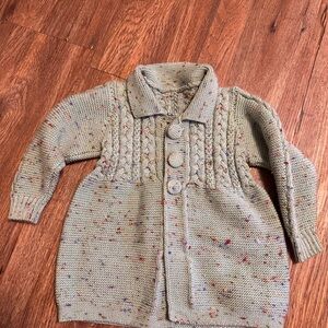 Charming Knit Kids Cardigan - Speckled blue